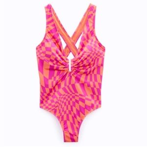 Zara Checkered/ Retro Bathing Suit Sz M
